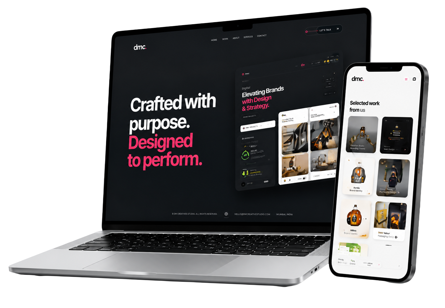 Portfolio website design showcase by DM Creatives Studio